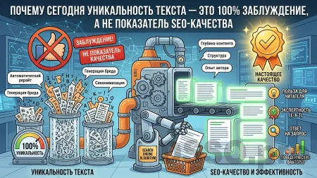 Уникальность текста: почему в 2026 100% – это заблуждение, а не показатель качества